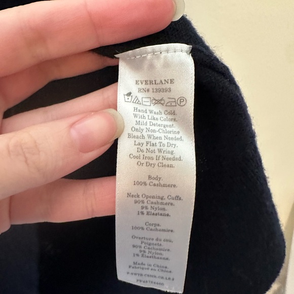 Everlane 100% Cashmere Crew Sweater Dark Navy Blue Ink Small - Picture 8 of 9